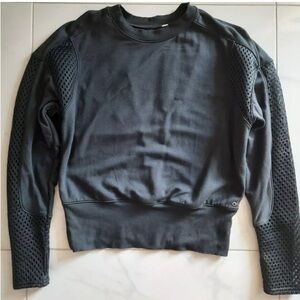 ALO Yoga Formation Mesh Keyhole
Open Back Thumbhole Gray Sweatshirt L